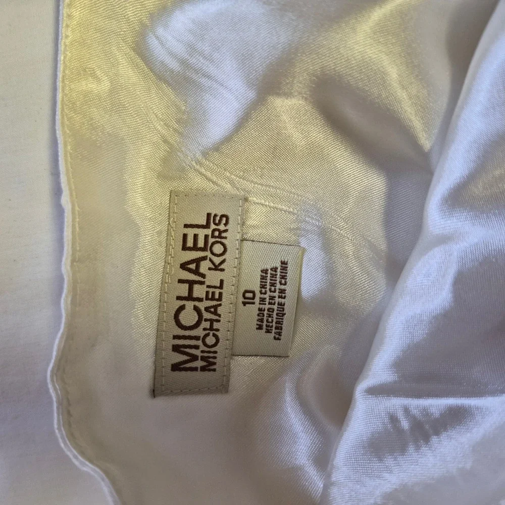 NWT Michael Kors Linen Blend Floral Embroidered Mini Skirt Y2K Deadstock Size 10